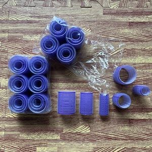 Set of Purple Velcro Hair Rollers
